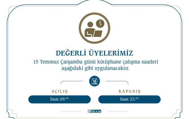 Resmi Tatil Kütüphane Çalışma Saatleri